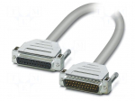 Cable | D-Sub 25pin socket,D-Sub 25pin plug | PVC | Len: 2m | grey
