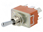 Switch: toggle | Pos: 3 | DP3T | ON-OFF-(ON) | 15A/250VAC | 15A/30VDC