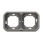 PLEXO 2 GANG HORIZONTAL AND VERTICAL FLUSH MOUNTING SUPPORT FRAME - GREY