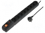 Plug socket strip: protective | Sockets: 8 | 230VAC | 10A | 480g