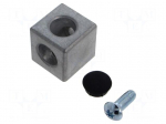 Mounting coupler | for profiles | hexagonal | W: 45mm | H: 45mm | L: 45mm