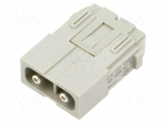 Connector: HDC | contact insert | male | MIXO | PIN: 2 | 40A | 600V
