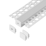 T&ouml;&ouml;riistad ja m&otilde;&otilde;teseadmed // Uued tooted t&ouml;&ouml;riistade, tarvikute kategoorias // Zestaw: profil aluminiowy do taśm LED, 2000 x 55 x 13 mm, podtynkowy, biały, klosz mrożony, 4 zaślepki