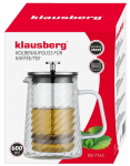 Kohvimasinad ja kohv // Kohvimasinad // Zaparzacz tłokowy do kawy/herbaty, szkło, 0,60l, klausberg, kb-7763