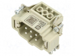 Connector: HDC | contact insert | male | 16A | 500V | Han E&reg; | PIN: 6 | 6+PE