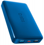 Energy storage SBS 10000mAh 10W Cyan USB 2.1A 10W, USB 1A 5W, USB-C 2.1A