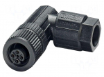 Connector: M12 | plug | PIN: 5 | 48V | angled | IP65 | push-lock | A code | 4A