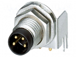 Connector: M8 | male | PIN: 4 | 4A | 48V | IP67 | angled | shielded | socket