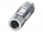 Connector: M12 | plug | PIN: 8 | 48V | straight | IP65 | IDC | Contacts: CuSn