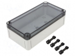 Enclosure: multipurpose | X: 94mm | Y: 180mm | Z: 63mm | TK PC | grey | IP66