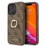 Guess GUHCP13L4GMRBR Hardcase 4G with Ring Stand for iPhone 13 Pro / 13 6,1" / brown