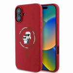 Karl Lagerfeld KLHMP16SSCMKCRHR Hardcase Silicone Karl&Choupette Heads for iPhone 16 6.1" / red