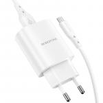 Borofone tīkla lādētājs BN1 Innovative | USB | 2,1A ar USB uz MicroUSB balts