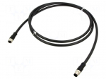 Cable: for sensors | M12 | PIN: 4 | 2m | plug | 250VAC | 8A | 763 | PUR | IP68