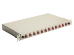 Equip 12-Port Fiber Optic Splice Box, LC Duplex, OM4, 1U, Equipped, Grey