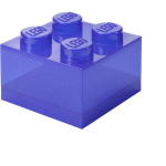 Room Copenhagen LEGO Storage Brick 4 Top Lid Glitter, storage box purple/transparent