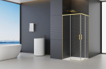 Du&scaron;inurk Firenze Gold 90X90X195  l&auml;bipaistev Easy Clean klaas 6mm,harjatud kuldne profiil
