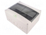 Enclosure: for modular components | IP55 | grey | No.of mod: 12