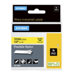 DYMO Rhino nailonlint 12mmx3.5m Black->Yellow