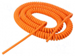 Wire: coiled | 2x1,5mm2 | unshielded | PUR | orange | 450/750V | 1.5m | 6m