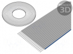 Wire: ribbon | 1.27mm | stranded | Cu | 6x28AWG | unshielded | light grey