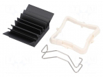 Heatsink: extruded | grilled | BGA | black | L: 21mm | W: 21mm | H: 9.5mm