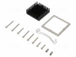Heatsink: extruded | grilled | black | L: 42mm | W: 42mm | H: 14.5mm