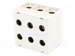 Splice terminal: rail | 1.5&divide;50mm2 | ways: 3 | terminals: 6 | grey | TS35