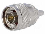Plug | N | male | straight | RG58 | 5.2mm | push-in,crimped | gold-plated