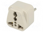 Transition: adapter | 2P+PE | 250VAC | 10A | Type: type L | white | PIN: 3