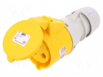 Connector: AC supply | plug | female | 32A | 110VAC | IP44 | Layout: 2P+PE