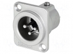 Socket | XLR | male | PIN: 3 | straight | turned contacts | soldering