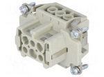 Connector: rectangular | female | Han E | PIN: 6 | 6+PE | size 6B | 16A