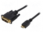 Cable | DVI-D (18+1) plug,HDMI mini plug | 1m | black