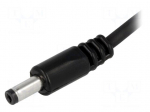Cable | wires,DC 4,8/1,7 plug | straight | 1mm2 | black | 1.5m