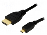 Cable | HDMI 1.4 | HDMI micro plug,HDMI plug | 2m | black