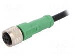 Connection lead | M12 | PIN: 5 | straight | 3m | plug | 60VAC | 4A | -25&divide;90&deg;C