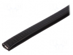 Hole and edge shield | PVC | L: 10m | black | H: 14mm | W: 10.5mm