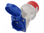 Connector: AC supply | male/female | 16A | 400/230VAC | IP44 | straight