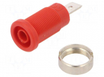 Laboratory connector: 4mm banana | socket | 36A | red | nickel plated