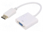 Converter | D-Sub 15pin HD socket,DisplayPort plug | 0.15m | white