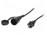 Extension lead | 3x1.5mm2 | 20m | rubber | black | Sockets no: 1 | 16A