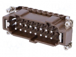 Connector: HDC | male | 180 &deg;C | 16A | 500V | 16+PE | size 77.27 | 0.5&divide;4mm2