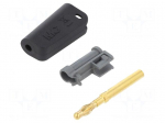 Laboratory connector: 4mm banana | plug | 32A | black | gold-plated