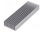 Heatsink: extruded | grilled | natural | L: 100mm | W: 33mm | H: 14mm | raw