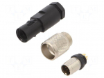 Connector: M9 | plug | male | Plating: gold-plated | 125V | 1A | IP67 | 712