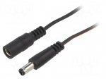 Cable | 2x0.35mm2 | DC 5,5/2,5 plug,DC 5,5/2,5 socket | straight