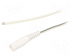 Cable | 2x0.5mm2 | wires,DC 5,5/2,1 socket | straight | white | 3m