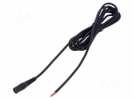 Cable | 1x1mm2 | wires,DC 5,5/2,1 socket | straight | black | 3m | round