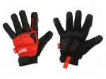 Protective gloves | Size: 9,L | black/red | Resistance to: impact